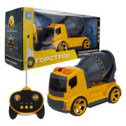 1toy Горстрой бетономешалка р/у (23 см, 27МГц, на батарейках, свет, звук, коробка)