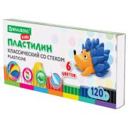 Пластилин классический BRAUBERG «KIDS», 6 цветов, 120 г, стек, ВЫСШЕЕ КАЧЕСТВО, 106435