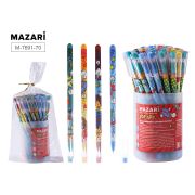 Ручка шариковая POP ART, СИНЯЯ, чернила на масляной основе, пулевидный пиш. узел 0.7 мм, цветной пластиковый корпус, 4 дизайна, сменный стержень 130 мм, туба