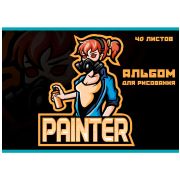 Альбом  для рисования 40л. Скрепка  «Painter»