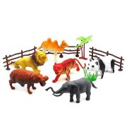 Набор животных « Animal World » в наборе: животных - 6шт, забор - 3шт, пальма, куст, ПВХ пакет, европодвес