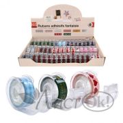 Клейкая лента декоративная Ассорти, с диспенсером, 1.5см*10м SH2046