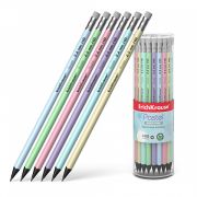 Пластиковый чернографитный круглый карандаш с ластиком ErichKrause® Pastel HB