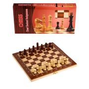 Игра 3 в 1 дерево лакиров (нарды, шашки, шахматы) (24х12х3см) фигуры-дерево в коробке (Арт. AN02595)