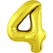 Шар Agura Slim золото цифра 4 (40''/102 см) 754634