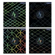 Тетрадь 36 л., А5, клетка, Alingar «Орнамент AL», скрепка, мелованный картон, 4 дизайна в пленке т/у