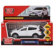 Машина металл TOYOTA RAV4 длина 12 см, двери, багаж, инерц, белый, кор. Технопарк в кор.2*36шт