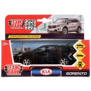 274795 Машина металл KIA sorento prime, 12 см, двери, багаж., инерц., черный, кор. Технопарк