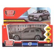 298714 Машина металл VOLVO XC60 R-DESING 12 см, двери, багаж, инерц, серый, кор. Технопарк