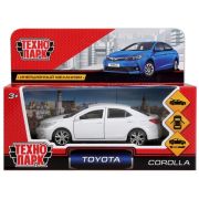 299916 Машина металл TOYOTA COROLLA длина 12 см, двери, багаж, инерц, белый, кор. Технопарк