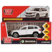 280887 Машина металл SKODA KODIAQ длина 12 см, двери, багаж, инерц, белый, кор. Технопарк