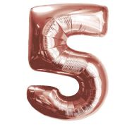 Шар ЦИФРА 5/ 40 см  розовый 102 см 00685