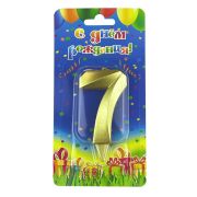 Свеча-цифра ГРАНЬ золотой металик «7»