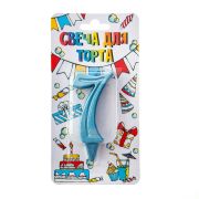 Свеча-цифра Грация бирюза «7»