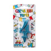 Свеча-цифра Грация бирюза «4»
