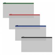 Zip-пакет пластиковый ErichKrause® Fizzy Clear с цветной молнией, Travel, прозрачный, ассорти
