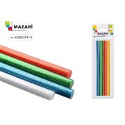 Стержни для клеевого пистолета ТМ MAZARI арт. M-4384P, M-4385P, с БЛЕСТКАМИ, длина 18 см, толщина 11 мм, вес 17 г, 4 шт, ОПП-упаковка с европодвесом