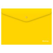 Папка-конверт на кнопке Berlingo «City Style», А4, 200мкм, непрозрачная, желтая
