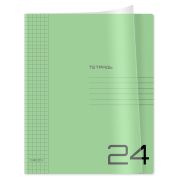 Тетрадь 24л. клетка BG «UniTone. Green», пластиковая прозрачная обложка