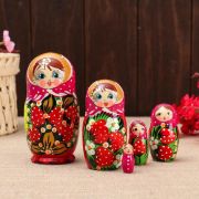 Матрёшка 5-ти кукольная «Катя» ягоды , 12-13 см, ручная роспись. 6032601