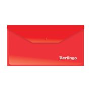 Папка-конверт на кнопке Berlingo, С6, 180мкм, красная