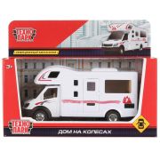 244953  Машина металл ДОМ НА КОЛЕСАХ длина 17 см, двери, инерц, кор. Технопарк