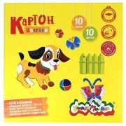 Картон цв. Каляка-Маляка 10 цв. 10 л. немел. А5 200х200 мм 220 г/м2 в папке