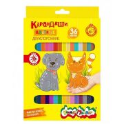 Набор цветн.каранд Каляка-Маляка двухсторонние 36 цв. шестигран. корп. дерев. карт.уп.