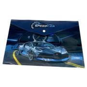 Папка с кнопкой А-4 CI-5 «Гоночная машина» INTELLIGENT 33.5х23.5см, пластик синий с рисунком