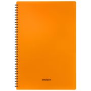 Тетрадь 48л. А4 клетка на гребне OfficeSpace «Neon», пластиковая обложка, оранжевая