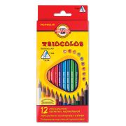 Карандаши цветные 12цв Koh-I-Noor «TriоColor» трехгран. заточ.