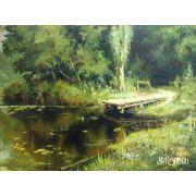 Картина масло холст Копия Заросший пруд