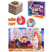 МЕМО (30 фишек) + ПАЗЛЫ (24 элемента).Лицензия/ГОТОВИМ С БУБОЙ Арт. ИН-2701