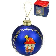 Елочный стеклянный шар  «Щелкунчик», 8 см (собственная разработка) ЕШ-4267