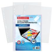 Папки-файлы перфорированные А4 BRAUBERG «EXTRA 900», КОМПЛЕКТ 50 шт., матовые, ПЛОТНЫЕ, 90 мкм, 229669