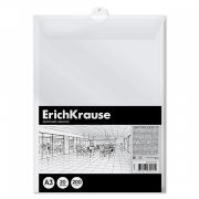 Бумага для черчения в пластиковой папке ErichKrause, Art, А3, 20 листов, без рамки, 60692