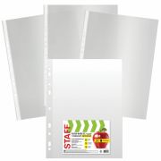 Папка файл перфорированные А3 STAFF.  1шт верт.. Яблоко, гладкие, 0,035мм225769