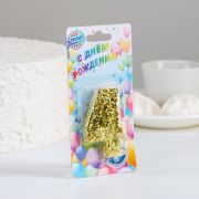 Свеча-цифра с блестками в ассорт. 4 02500
